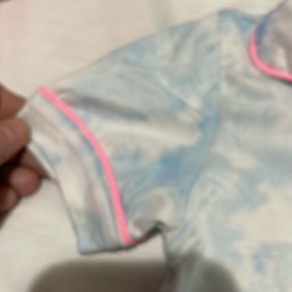 Sweet Dreams S 6/6x short sleeve button down top shorts set blue clouds euc - Picture 5 of 8